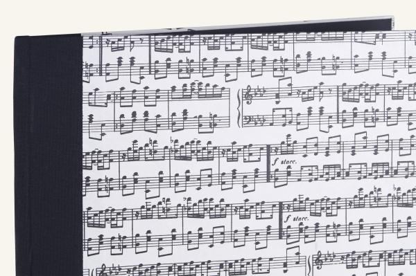 Notenmappe A 4 mit Notenpapier, Sammelmappe, Leinenrücken schwarz